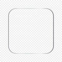 Silver glowing rounded square frame vector