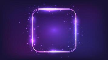 Neon double frame with shining effects vector
