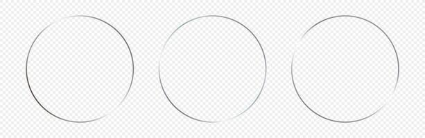 Silver glowing circle frame vector
