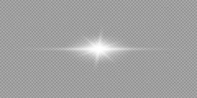White horizontal light effect of lens flares vector