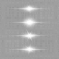 White horizontal light effect of lens flares vector