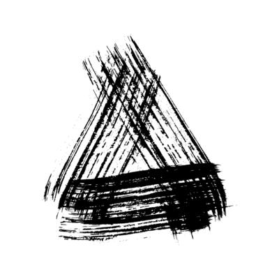 Black grunge brush strokes in triangle form