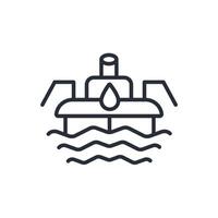 oil platform icon. .Editable stroke.linear style sign for use web design,logo.Symbol illustration. vector