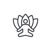 meditation icon. .Editable stroke.linear style sign for use web design,logo.Symbol illustration. vector