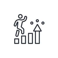 personal growth icon. .Editable stroke.linear style sign for use web design,logo.Symbol illustration. vector