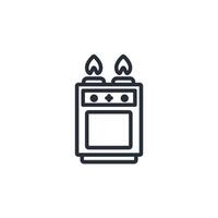 Gas stove icon. .Editable stroke.linear style sign for use web design,logo.Symbol illustration. vector