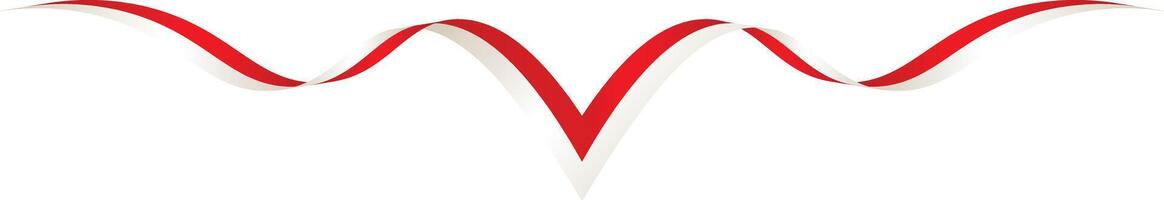 Red and White Ribbon of the Indonesian Flag vector