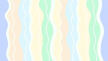 Wavy vertical stripes background in hand drawn style. Pastel colors vector