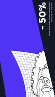 Vertical template story format. Neo brutalism style banner with space for text vector