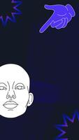 Vertical template story format with head. Neo brutalism style modern background for designs vector