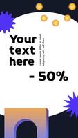 Vertical dark template story format. Neo brutalism style banner with space for text vector