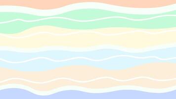 Wavy horizontal stripes background in hand drawn style. Pastel colors. vector