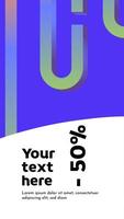 Vertical template story format. Neo brutalism style banner with space for text vector