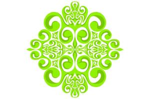 Border Frame Ornament Design with Green Swirl Theme for Decoration vector