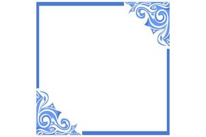 Border Frame Ornament Design with Blue Swirl Theme for Decoration vector