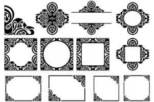 Set Of Frame Border Ornament for Decoration Design vector