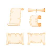 Set of old paper scrolls representing historical documents. vector