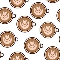 Seamless pattern of coffee cappuccino. cappuccino pattern background. Seamless pattern of cappuccino. cappuccino Pattern Seamless Design. vector