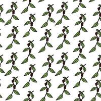 leaf seamless pattern. coffee leaf background. Abstract coffee leaves background. leaf pattern vintage. vector