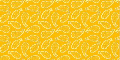 tempura fried shrimp seamless pattern. crispy shrimp tempura pattern background. Doodle Tempura Shrimp Pattern Background. fried shrimp pattern. vector
