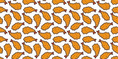 tempura fried shrimp seamless pattern. crispy shrimp tempura pattern background. Doodle Tempura Shrimp Pattern Background. fried shrimp pattern. vector