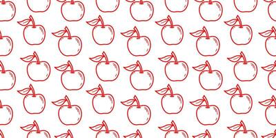 apple doodle pattern background. apple fruit pattern. seamless pattern of apple fruit background. fruity background. vector
