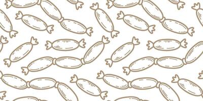 Seamless Sausage Pattern Background. Continuous Sausage Pattern background. Sausage Pattern Seamless Design. vector