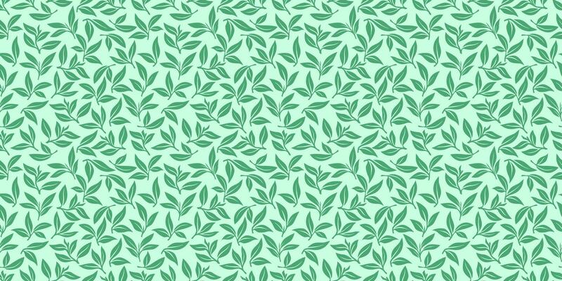 tea leaves pattern background. green leaves pattern background. Green tea leaf seamless pattern. seamless patterns with green leaves of tea.