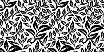 tea leaves pattern background. green leaves pattern background. Green tea leaf seamless pattern. seamless patterns with green leaves of tea. vector