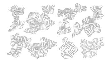 set of hand drawn contour sketches. set of contour element. contour background. set of topographic contour background. Topographic map contour background. vector