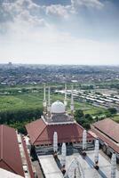 high angle view of Biq Mosque Central Java or Masjid Agung Jawa Tengah Indonesia. photo