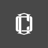 Monogram logo a combination of the letters c and o or the letters o and c vector