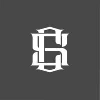 Monogram logo a combination of the letters c and s or the letters s and c vector