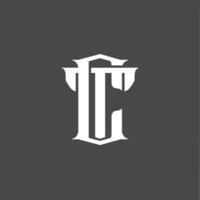 Monogram logo a combination of the letters c and t or the letters t and c vector