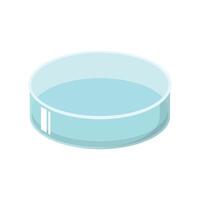 Empty Petri dish illustration. Transparent chemistry glassware. Isolated on white background. Science and laboratory concept vector