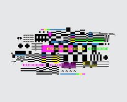Screen glitch error no signal chaothic grid pattern background layout texture poster t shirt design element print art editable vector