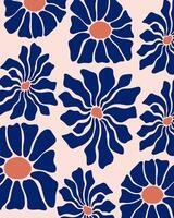 Flower pattern background boho hippie fabric textile motif design print art paper wall decor editable vector