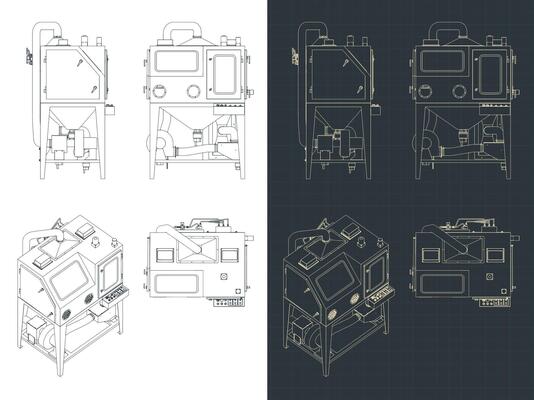 Auto rotary sand blasting machine blueprints