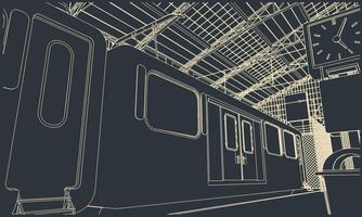 Train station illustration vector
