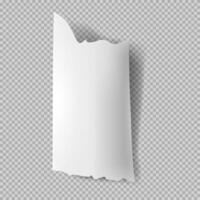 Realistic torn paper sheet. Ripped sheet of paper. Scrapbook edge, notebook tear or blank page. vector