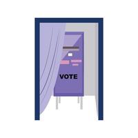 Illustration of a voting booth with curtains, highlighting the secrecy and importance of voting vector
