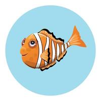 Cartoon illustration of a clownfish, isolated on a white background vector