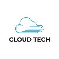cloud tech computing logo design concept idea vector