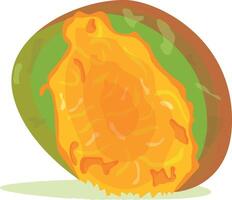 Bitten Mango isolated on white background vector