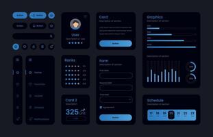 ui kit for web designing, mobile apps with the different buttons, charts, diagrams, menu, search, tabs and others.tled vector