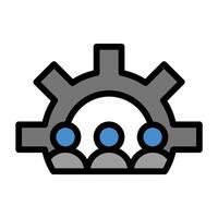un grupo de personas en un engranaje rueda vector