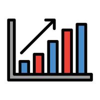 a graph bar chart icon with an arrow pointing up vector