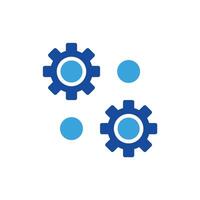 two gears with blue dots on them vector
