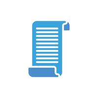a blue scroll icon on a white background vector