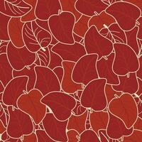 autumn seamless pattern abstract floral background with leaves, hand drawing flat color. vector